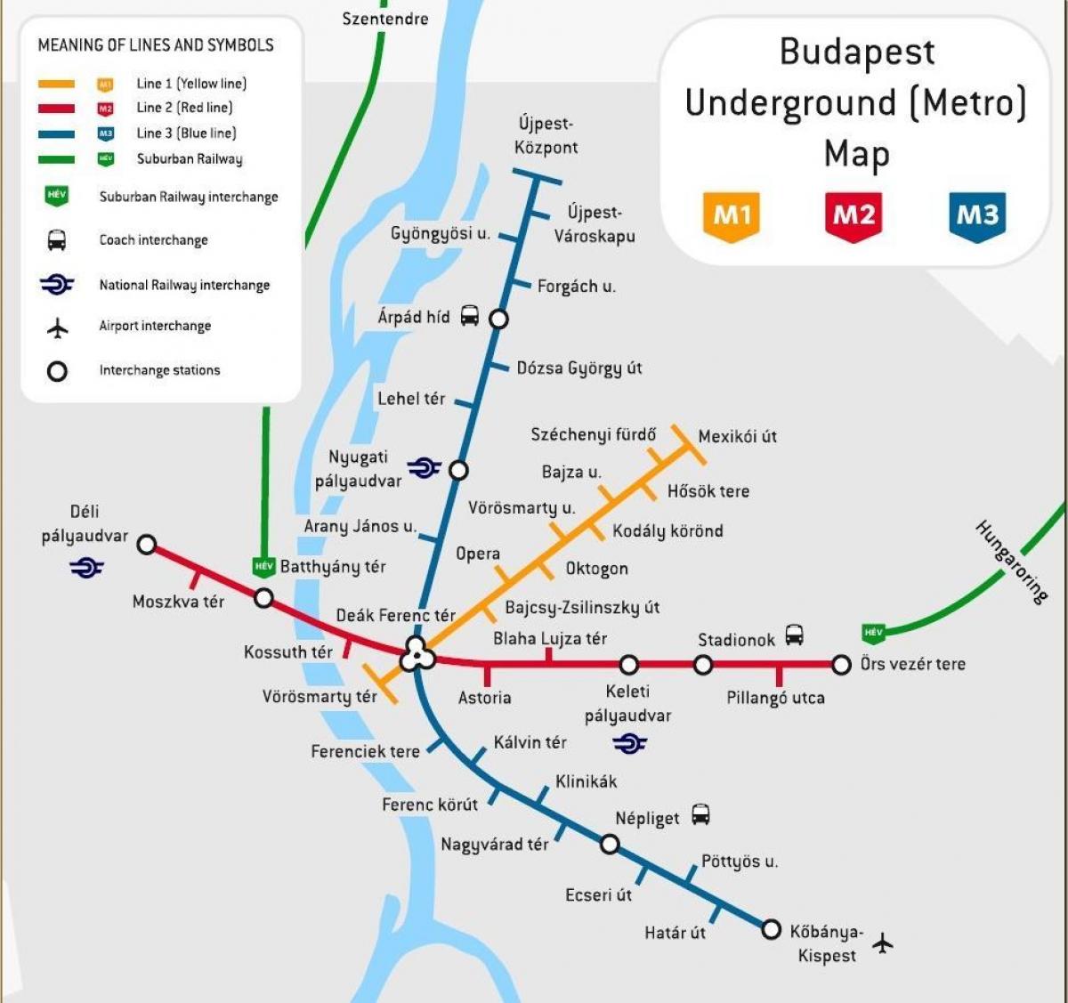 трамвай 2 Будапеща картата