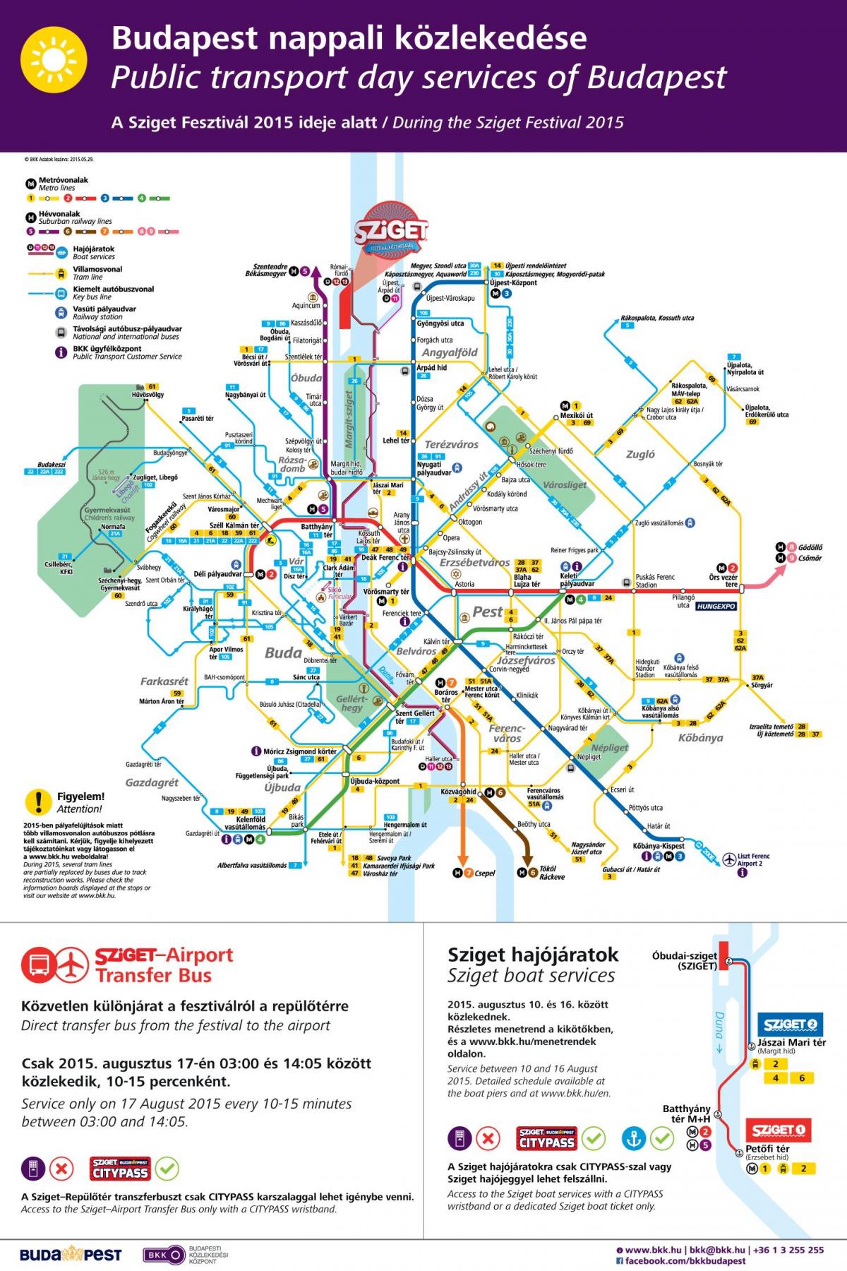Будапеща трамвай картата