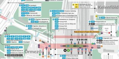 Карта на метрото на Будапеща kelenfoe 