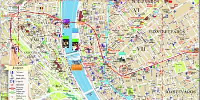 Карта на улиците на центъра на Будапеща 