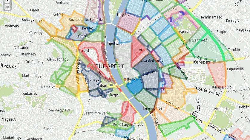 паркиране в Будапеща картата
