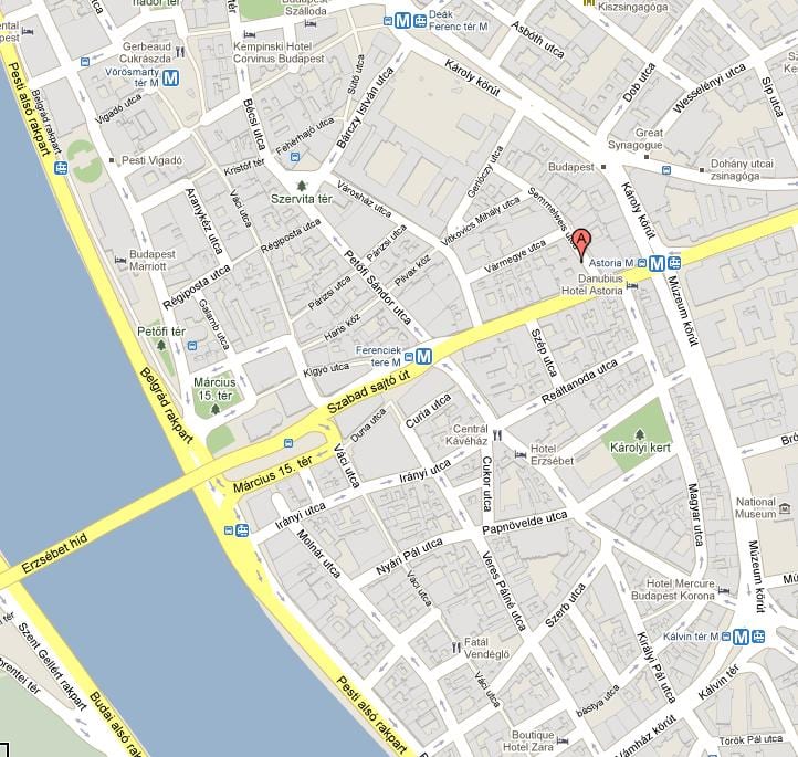 карта на Будапеща хостел