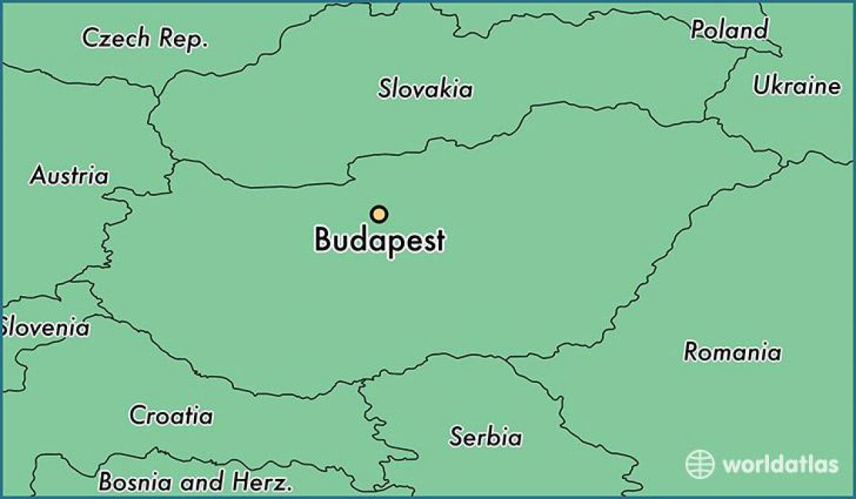 карта на Будапеща и на съседните държави