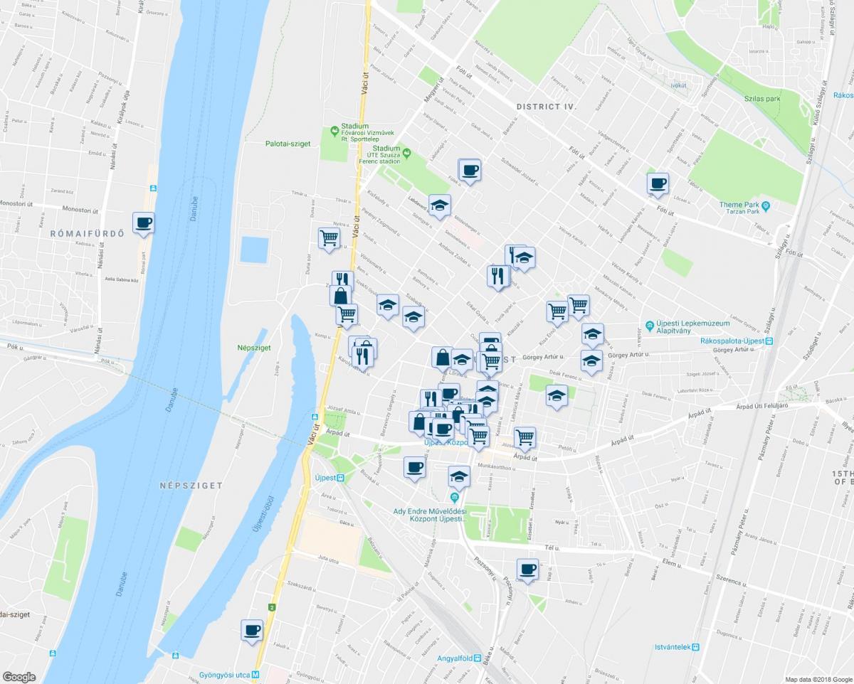 карта на Будапеща ресторанти