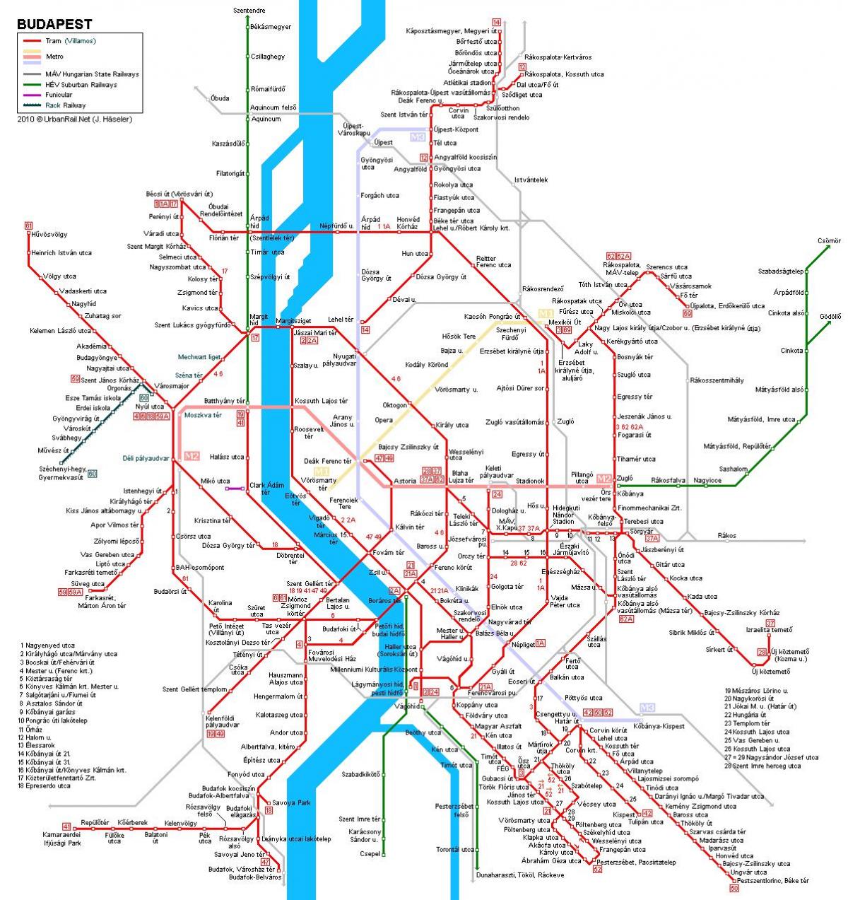 Будапеща карта на железниците