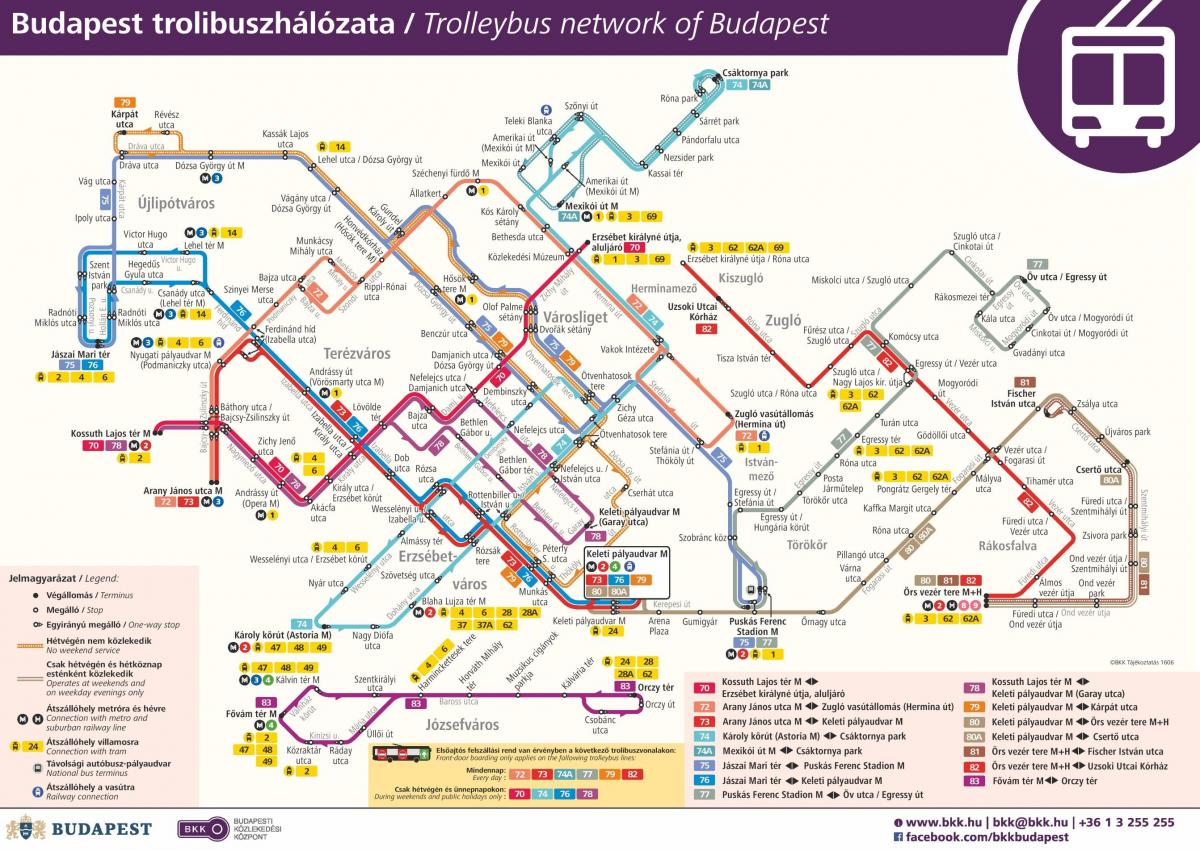 карта на Будапеща тролей