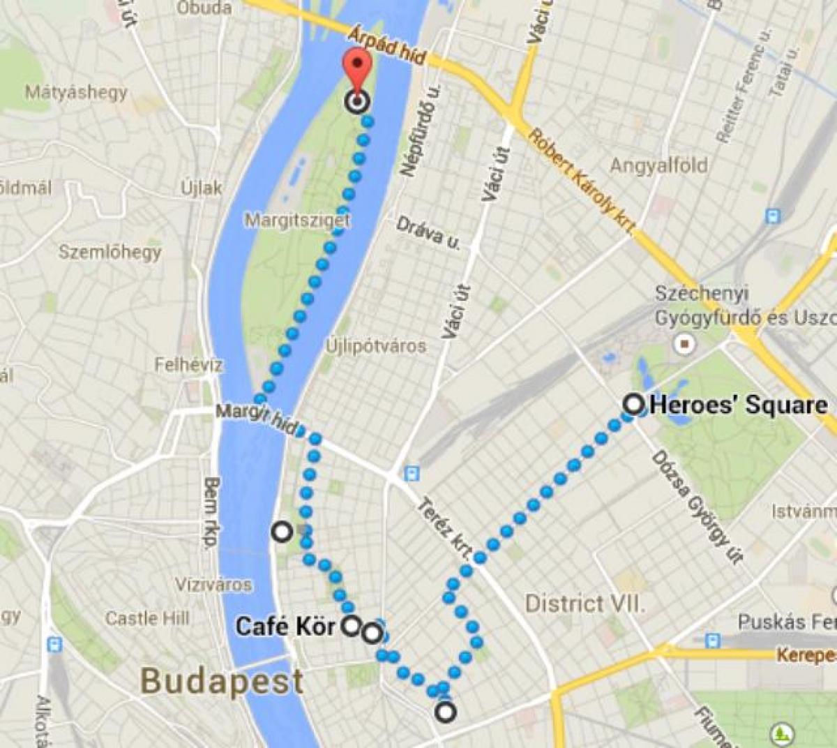 карта на площада на Героите в Будапеща