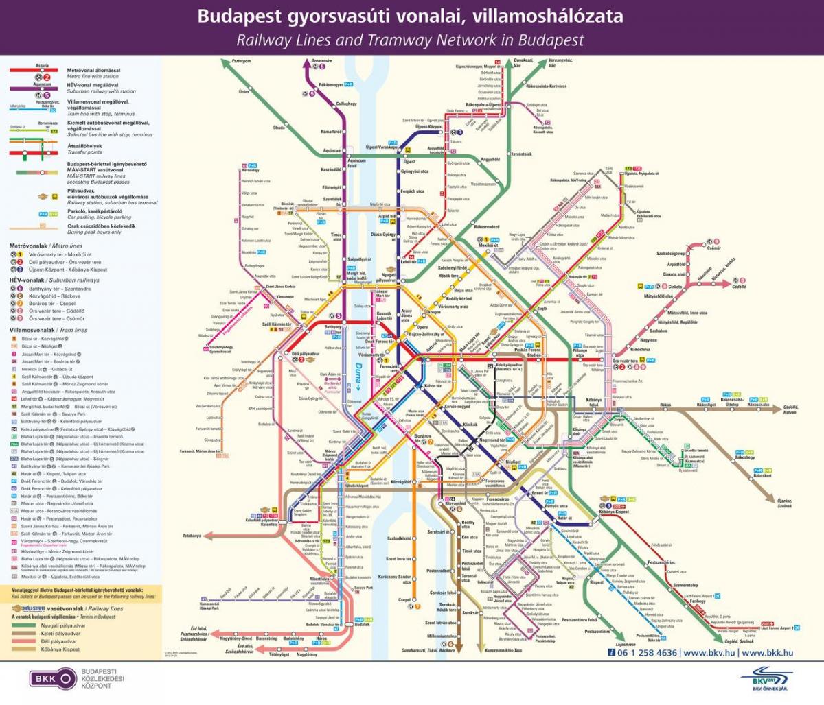 Будапеща обществен транспорт картата
