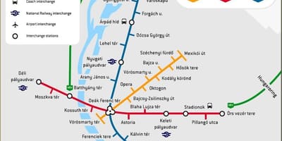 Карта на жп гарата в Будапеща 