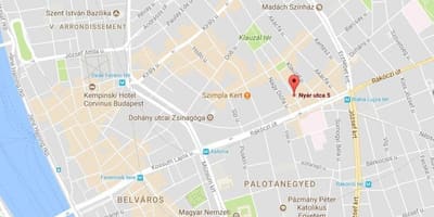 Карта на Будапеща с червените фенери