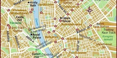 Карта на град Будапеща, Унгария